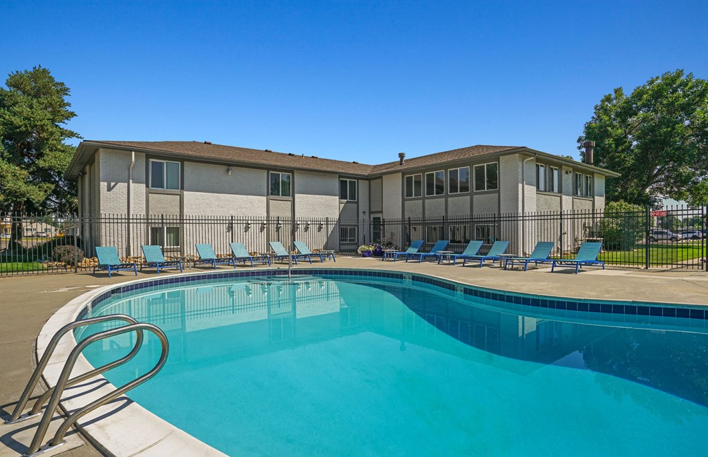 the swimming pool at our apartments