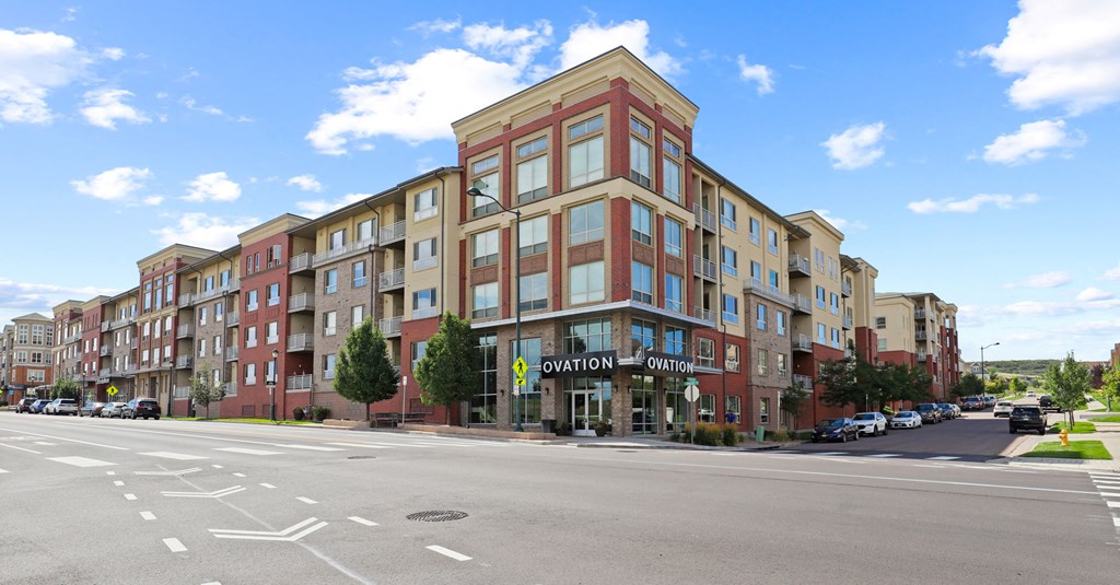 a building on the corner of a city street