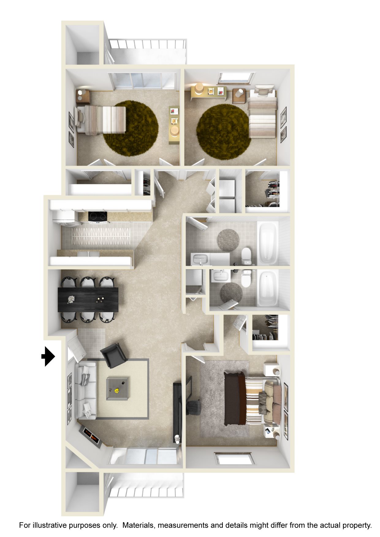 3 Bedroom Floor Plan (1280 sqft) 3 Bedroom Floor Plan (1280 sqft)