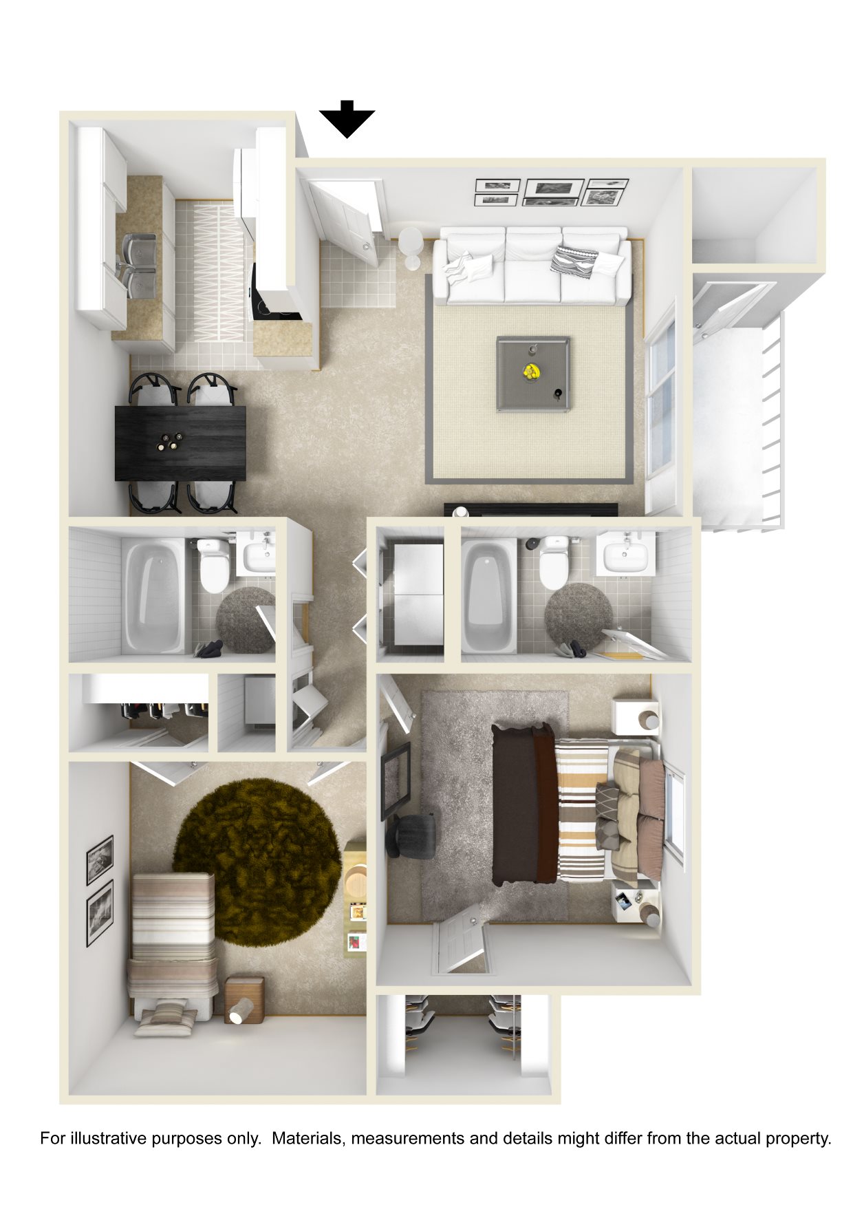 2 Bedroom Floor Plan (862 sqft) 2 Bedroom Floor Plan (862 sqft)
