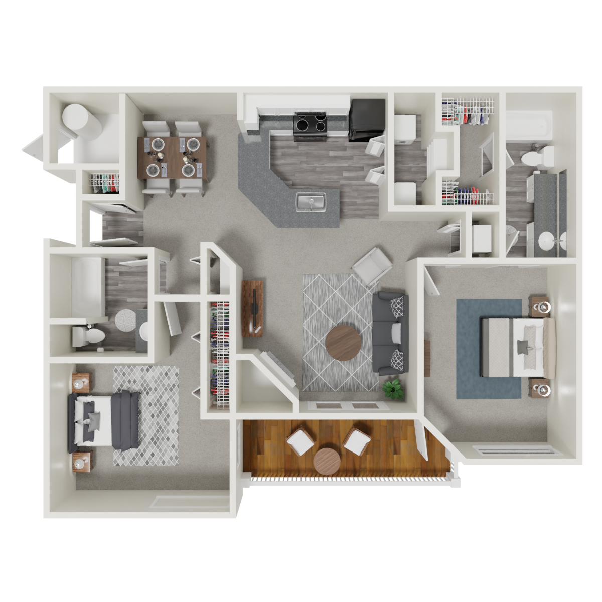Lanai 3D floor plan at Paradise Island, Jacksonville