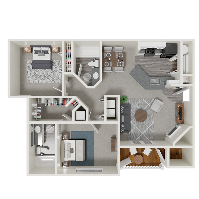 Oahu 3D Floor plan at Paradise Island, Jacksonville, FL