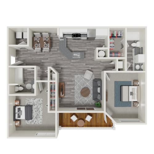 Orchid 3D Floor plan at Paradise Island, Florida