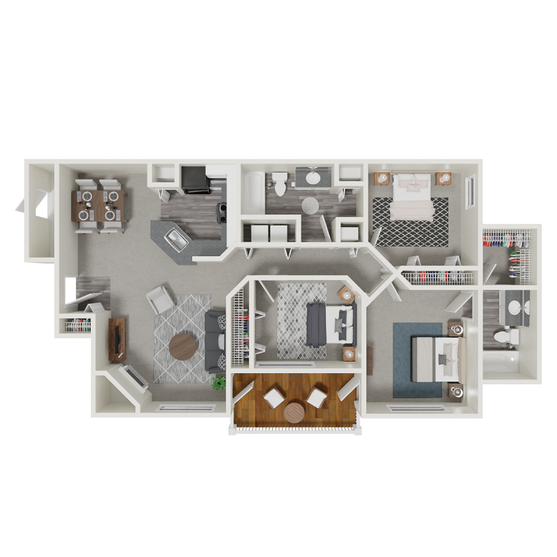 Waikiki 3D floor plan at Paradise Island, Florida