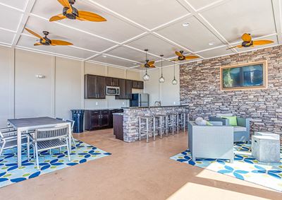 outdoor open concept kitchen area for apartment building