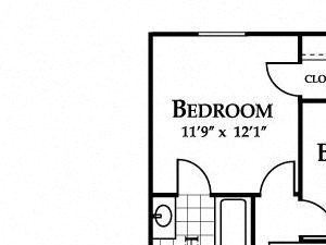 Two Bedroom Floor Plan Two Bedroom Floor Plan at Deer Meadow Village Apartments, Columbia, SC