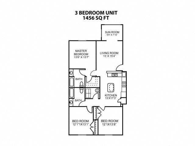 Floor plan Floor plan at Eagle Point Village Apartments, North Carolina, 28314
