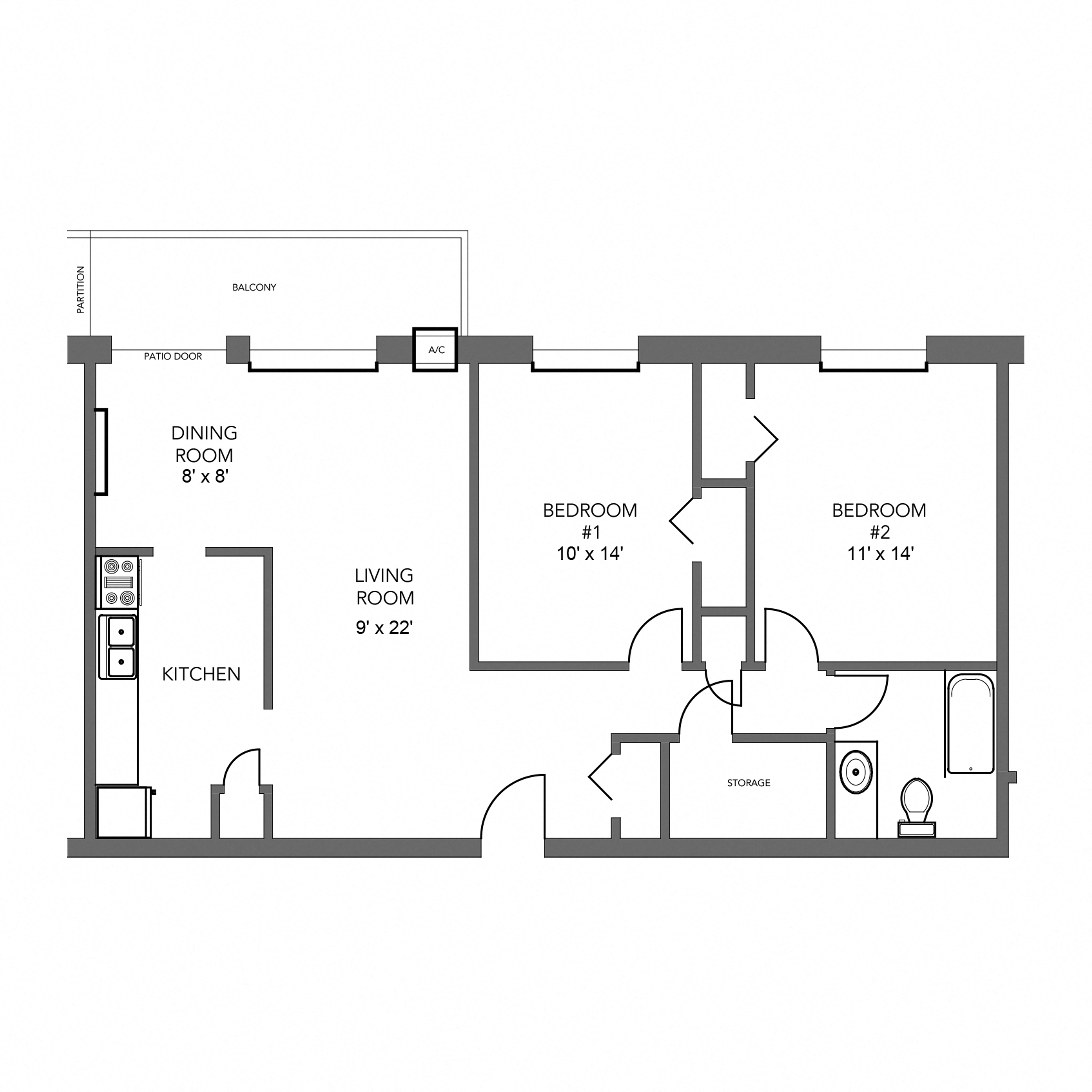 The Clergy 2 Bedroom 1 Bathroom Suite