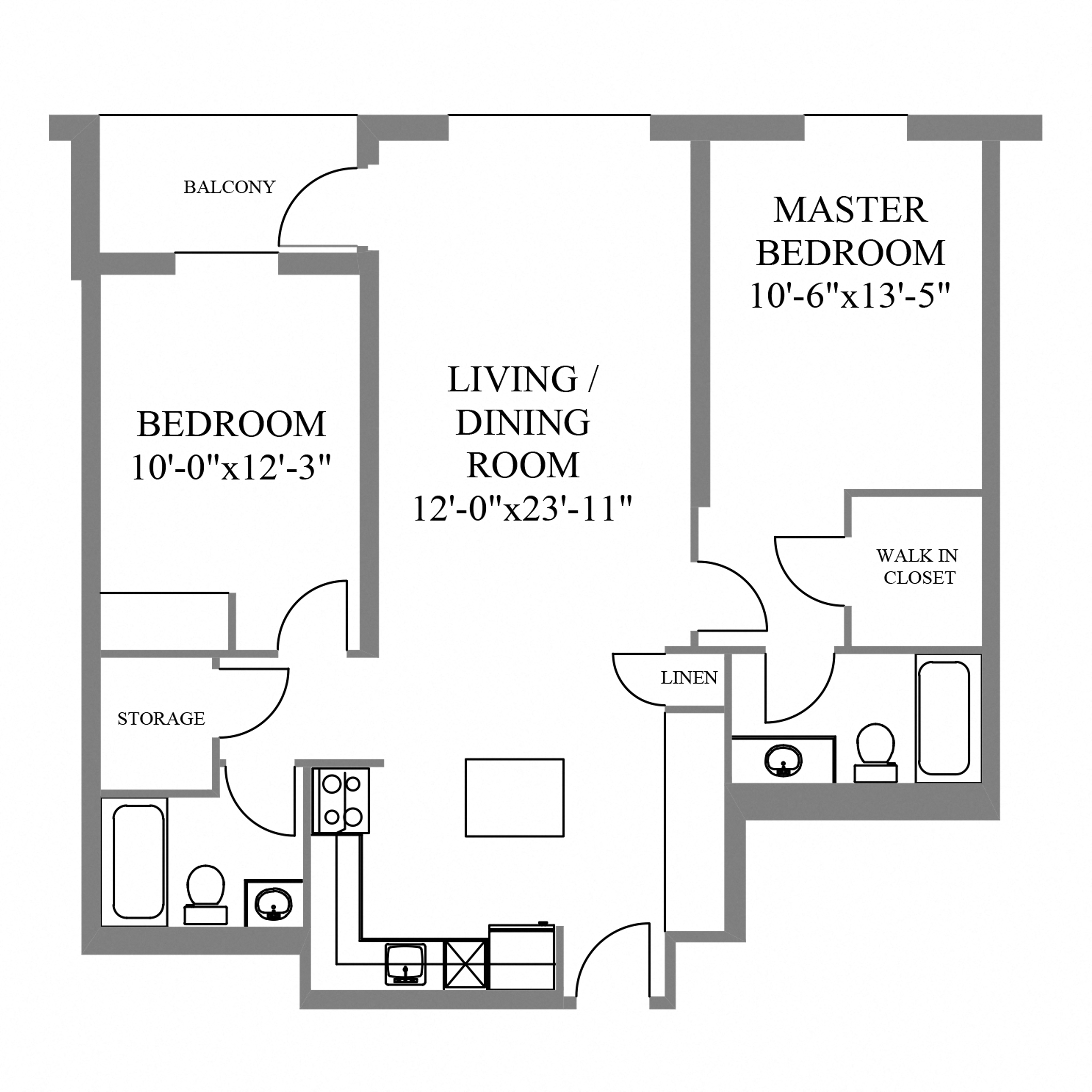 The Belvedere 2 Bedroom 2 Bathroom Suite