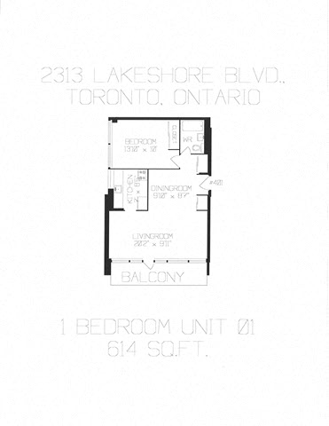 1 bedroom, 1 bath with a balcony