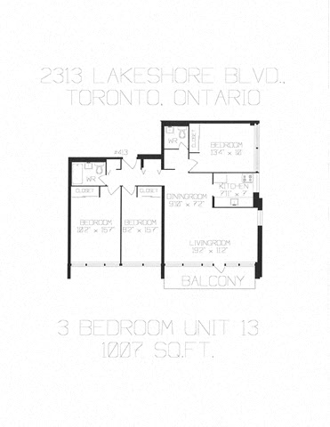 3 bedroom, 1.5 bath with a balcony