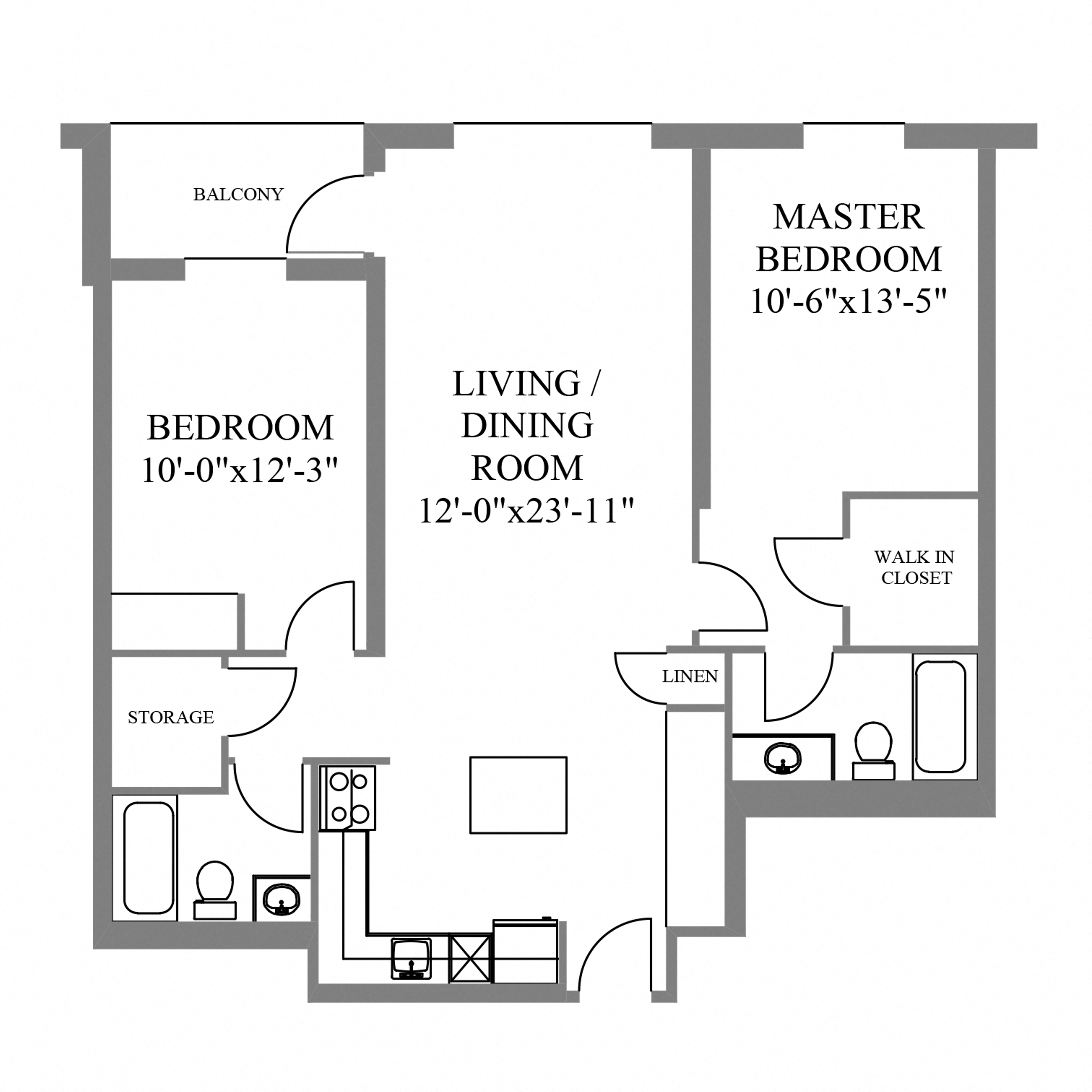 The Belvedere 2 Bedroom 2 Bathroom Suite