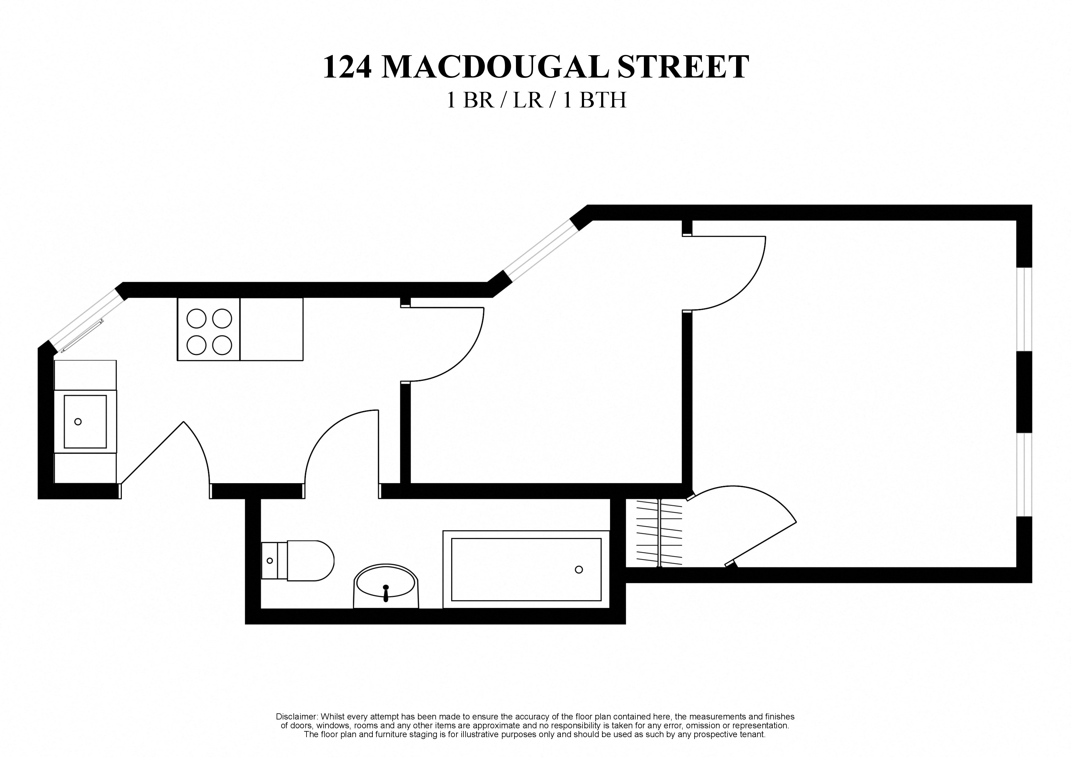 124 MACDOUGAL STREET - 1 BR - LR - 1 BTH - (1243)