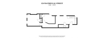 2D floor plan for 2 bedroom one bathroom at 124 Mac Dougal Street New York