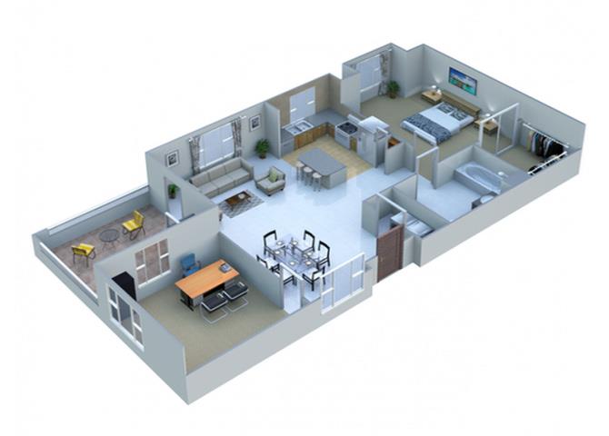 1 3 Bed Apartments Vue At Centennial Chrome Floor Plan