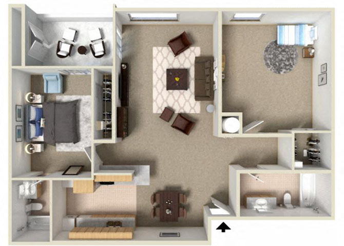 2 Bedroom Floorplan