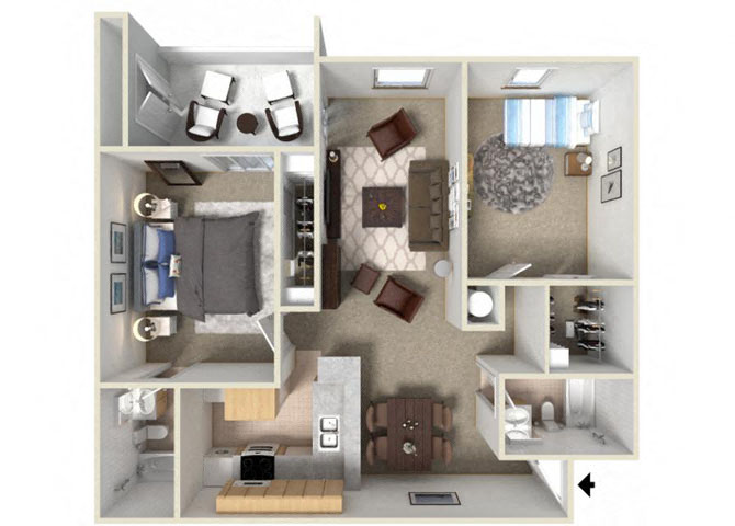 2 Bedroom Floorplan