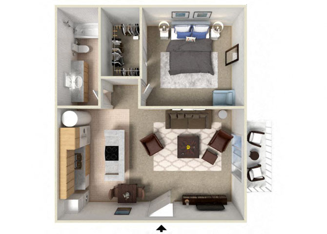 1 Bedroom Floorplan
