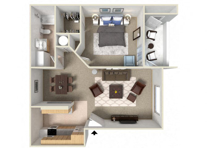 1 Bedroom Floorplan