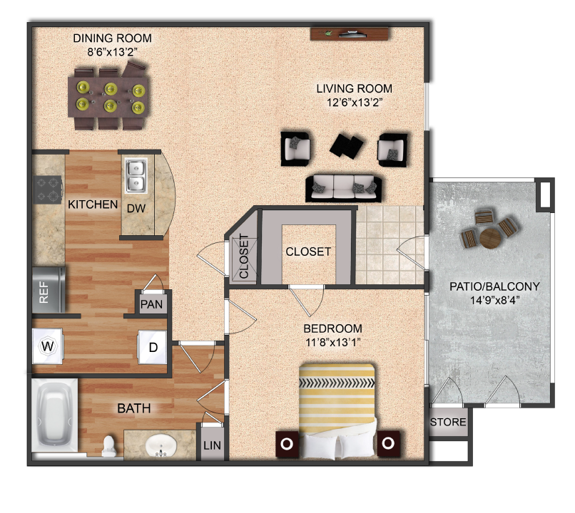 Floor Plans of Hunter's Cove Apartments in Waxahachie, TX