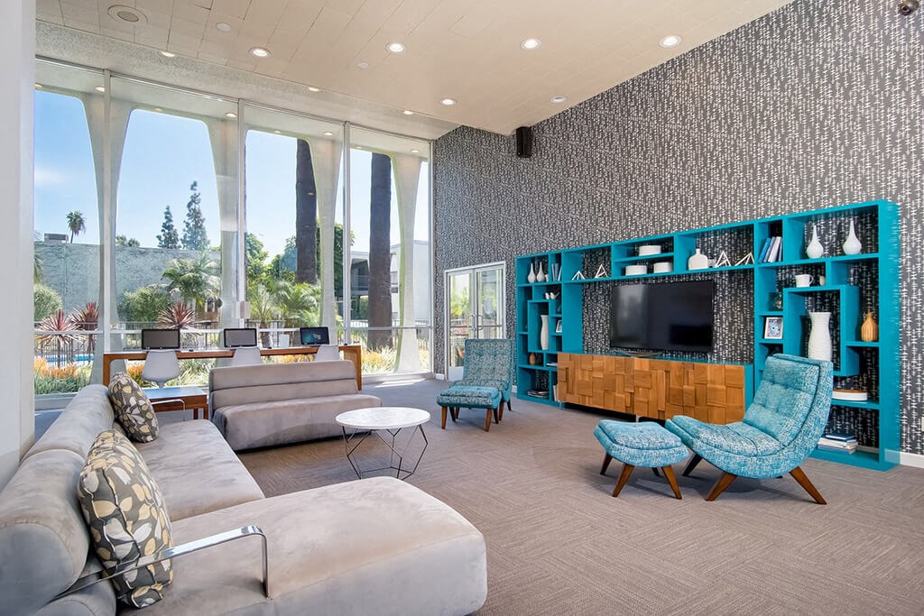 Beautiful Clubhouse at Parc at 5 Apartments, Downey, CA