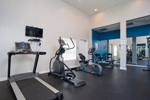 Modern Fitness Center at Parc at 5 Apartments, Downey, California