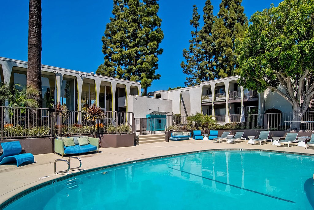Swimming Pool Area at Parc at 5 Apartments, California, 90240