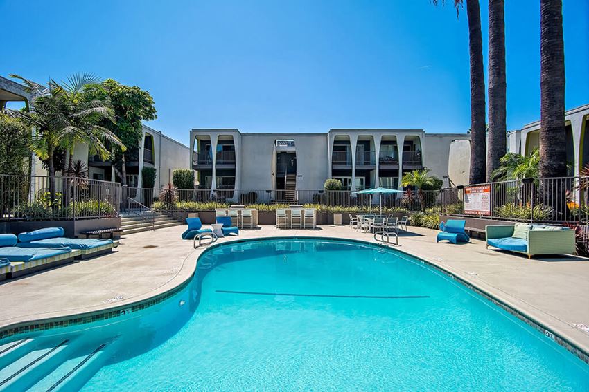 Swimming Pool And Relaxing Area Swimming Pool And Relaxing Area at Parc at 5 Apartments, Downey, CA - Photo Gallery