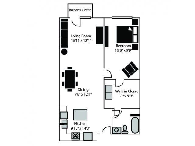 Morehead Floor Plan Morehead Floor Plan at CityView Apartments, North Carolina