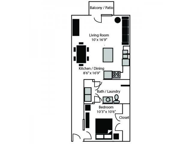 OHenry Floor Plan OHenry Floor Plan at CityView Apartments, Greensboro