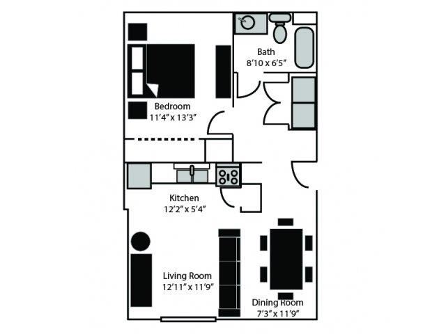 Spencer Floor Plan Spencer Floor Plan at CityView Apartments, North Carolina, 27406