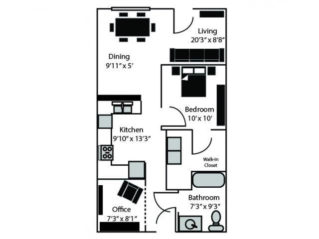 Wabash Floor Plan Wabash Floor Plan at CityView Apartments, Greensboro, NC