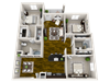 Zen Floor Plan Zen Floor Plan at Bacarra Apartments, North Carolina, 27606