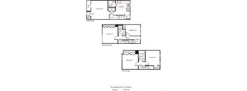 townhom floorplan at Parklane Apartments in Gaithersburg, MD