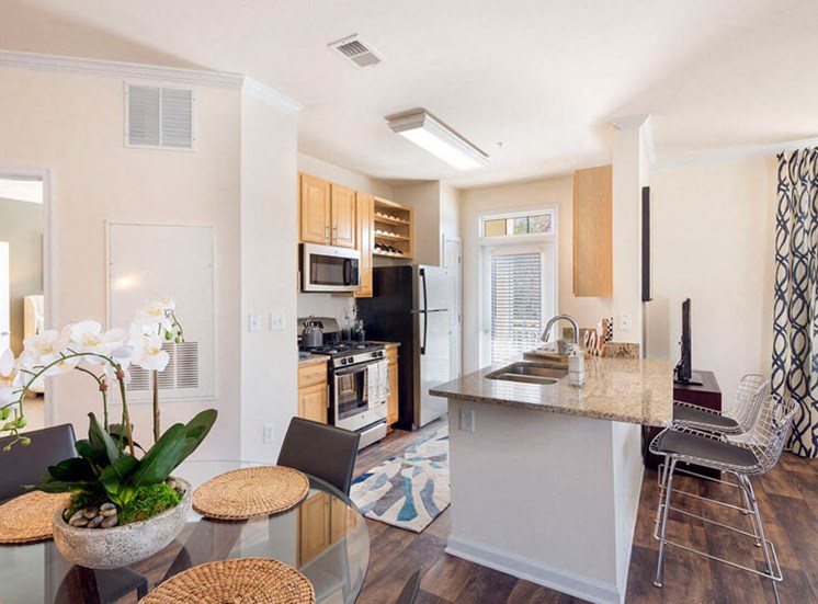 Plenty of kitchen counter space for cooking and entertaining at Westwind Farms Apartments in Ashburn, VA