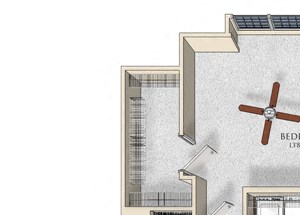 1 bedroom 1 bathroom apartment A32 floorplan at Atley on the Greenway Apartments in Ashburn, VA