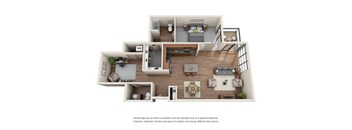 1 Bed 1 Bath Half Den Floor plan at Equinox, Washington, 98102