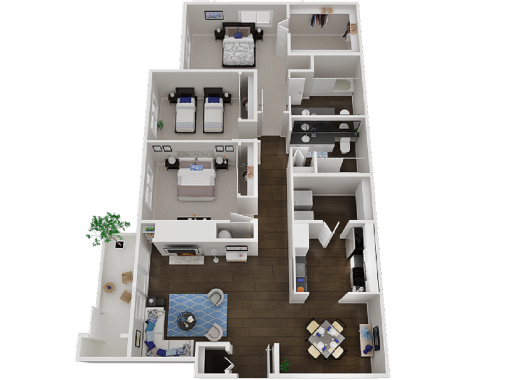 3Bed/2 Bath Whitewater Park Apartments|3Bed/2 Bath