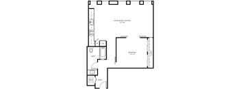 1 A1 - 1 Bedroom 1 Bath Floor Plan Layout - 902 Square Feet