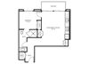 1 A2 - 1 Bedroom 1 Bath Floor Plan Layout - 648 Square Feet