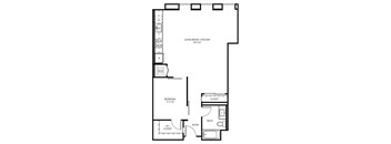 1 B1 - 1 Bedroom 1 Bath Floor Plan Layout - 887 Square Feet