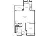 1 C - 1 Bedroom 1 Bath Floor Plan Layout - 729 Square Feet