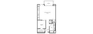 1 E1B - 1 Bedroom 1 Bath Floor Plan Layout - 778 Square Feet