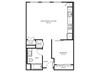 1 E2B - 1 Bedroom 1 Bath Floor Plan Layout - 701 Square Feet
