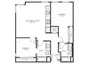 2 B2 - 2 Bedroom 2 Bath Floor Plan Layout - 964 Square Feet