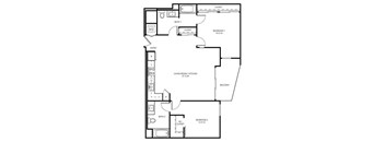 2 C1 - 2 Bedroom 2 Bath Floor Plan Layout - 1124 Square Feet