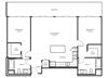 2 G - 2 Bedroom 2 Bath Floor Plan Layout - 1240 Square Feet