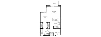 Studio C - 0 Bedroom 1 Bath Floor Plan Layout - 642 Square Feet