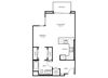 Studio C - 0 Bedroom 1 Bath Floor Plan Layout - 642 Square Feet