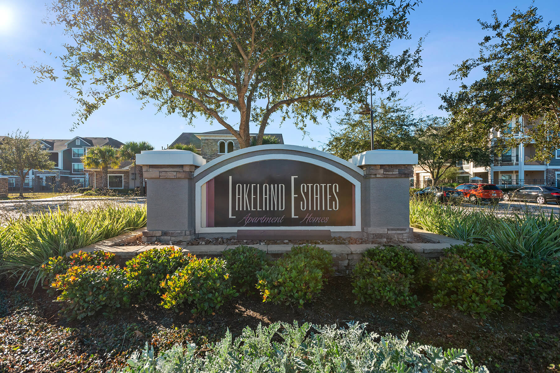 Exterior Monument Sign at Lakeland Estates Apartments in Stafford TX